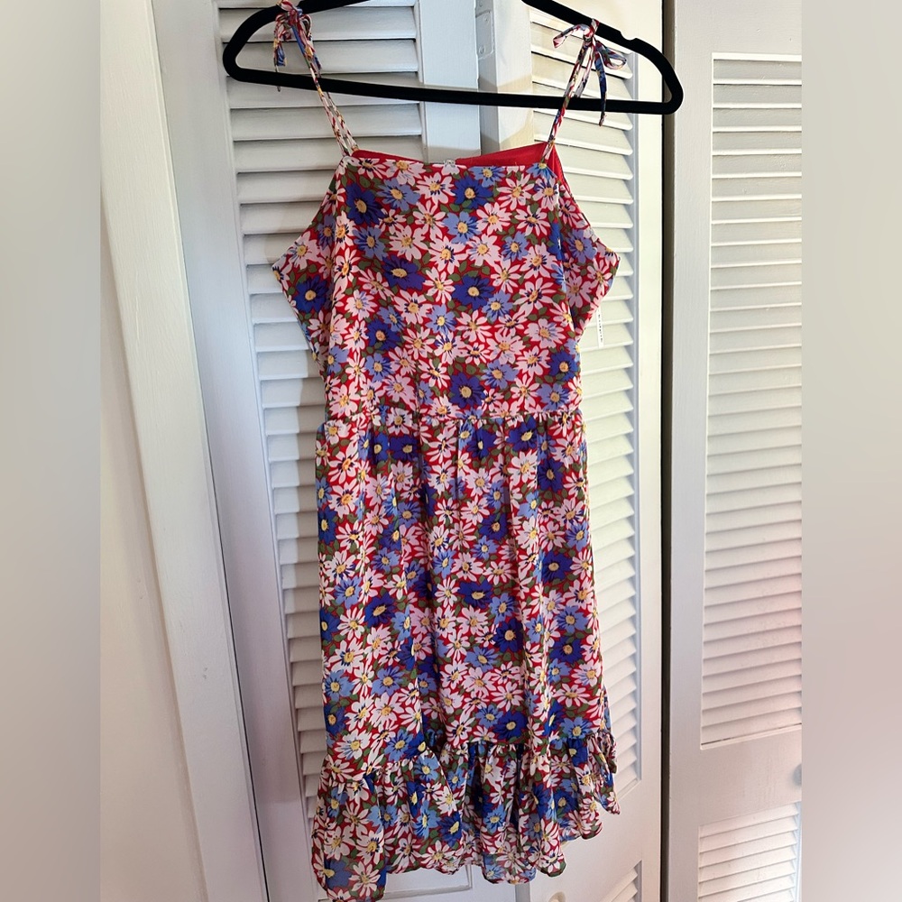 Floral Casual Dress - Pink and Blue